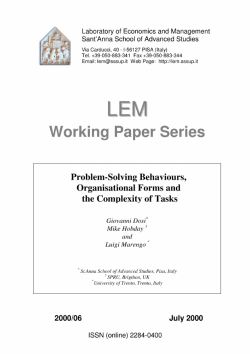 PROBLEM-SOLVING BEHAVIOURS, ORGANISATIONAL FORMS