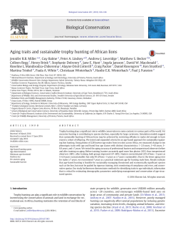 Aging traits and sustainable trophy hunting of African lions