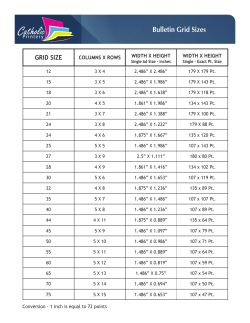 Bulletin Grid Sizes