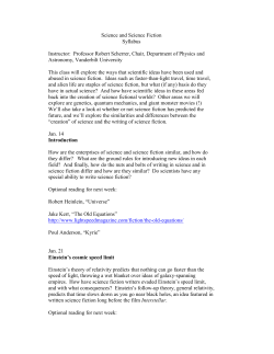 Science and Science Fiction Syllabus Instructor