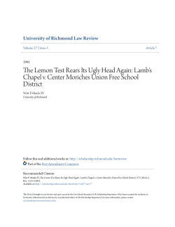 The Lemon Test Rears Its Ugly Head Again