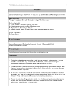 PRO0812 Can arsenic toxicity in mammals be reduced by feeding