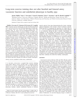 Long-term exercise training does not alter brachial and femoral