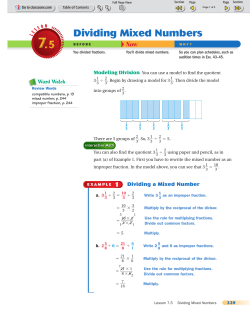 Dividing Mixed Numbers