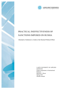 practical ineffectiveness of sanctions imposed on russia