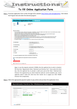 To fill Online Application Form
