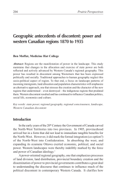 Geographic antecedents of discontent: power and western