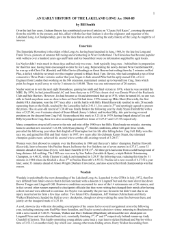 1 AN EARLY HISTORY OF THE LAKELAND LONG As: 1968