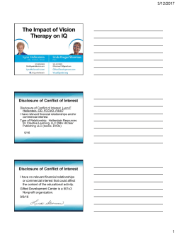 The Impact of Vision Therapy on IQ