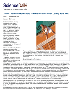 Tennis: Referees More Likely To Make Mistakes When Calling Balls
