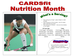 • One serving size of meat = palm of hand or a deck of cards • One