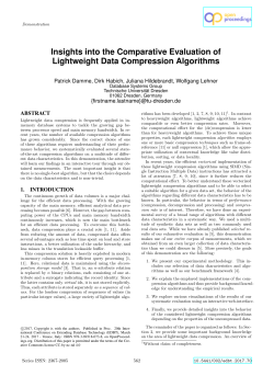 Insights into the Comparative Evaluation of Lightweight Data