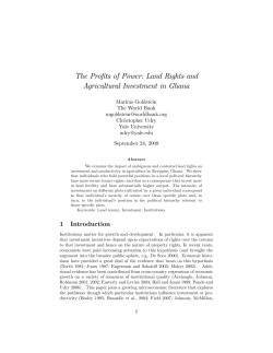 The Profits of Power: Land Rights and Agricultural Investment in