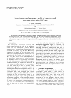 Diurnal evolution of temperature profile of troposphere and lower