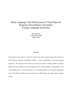 The Effectiveness of Total Physical Response Storytelling in