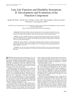 Late Life Function and Disability Instrument: II. Development and