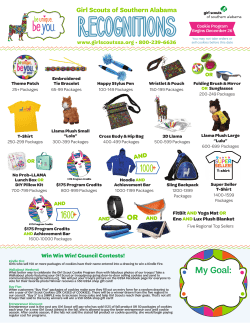 Cookie Program Recognitions - Girl Scouts of Southern Alabama