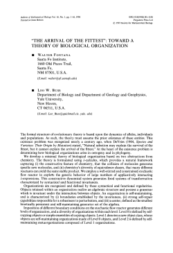 "the arrival of the fittest": toward a theory of biological organization