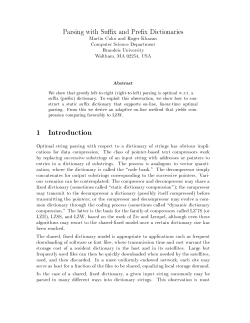 Parsing with Suffix and Prefix Dictionaries Martin Cohn and Roger