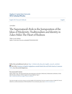 The Supernatural`s Role in the Juxtaposition of the Ideas of