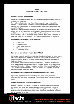 iFacts Credit Card Fraud: Fact Sheet