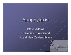 anaphylaxis - The University of Auckland
