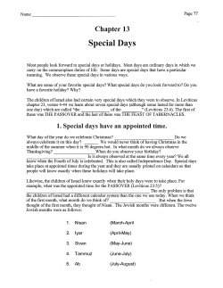 Special Days - Middletown Bible church
