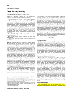 Core Strengthening - Archives of Physical Medicine and Rehabilitation