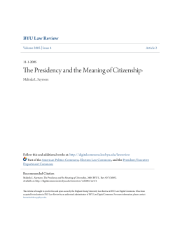 The Presidency and the Meaning of Citizenship