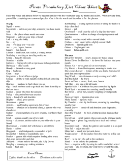 Pirate Vocab List