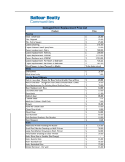Damaged Item Replacement Price List - Homes