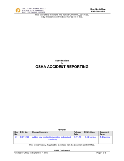 OSHA Accident Reporting - the Colleges of Nanoscale Science and