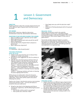 1 Lesson 1: Government and Democracy
