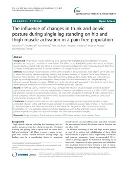 The influence of changes in trunk and pelvic posture during single