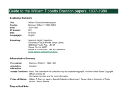 Guide to the William Tibbetts Brannon papers, 1937-1980
