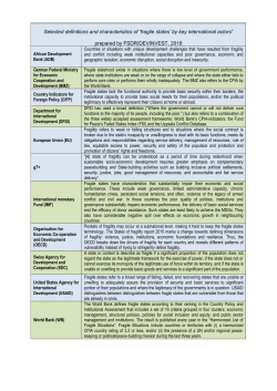 Selected definitions and characteristics of `fragile states` by key