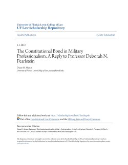 The Constitutional Bond in Military Professionalism