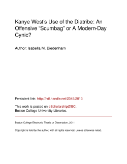Kanye West`s Use of the Diatribe