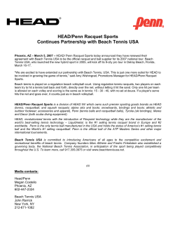 HEAD/Penn Racquet Sports Continues Partnership with Beach