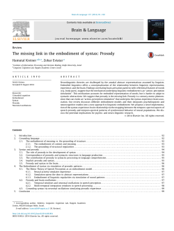 The missing link in the embodiment of syntax: Prosody