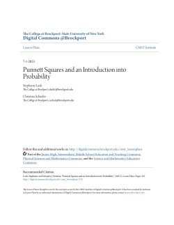 Punnett Squares and an Introduction into Probability