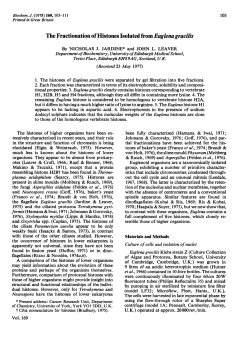 The Fractionation of Histones Isolated from Euglena gracilis