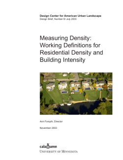 Measuring Density - Corridor Development Initiative