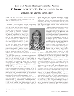 O brave new world - Geological Society of America