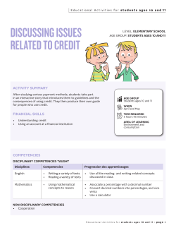 Discussing issues relateD to creDit