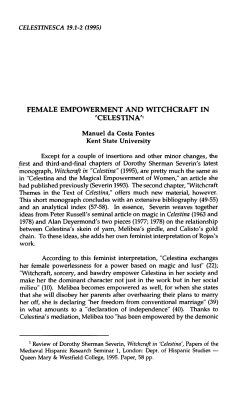 Female Empowerment and Witchcraft in `Celestina`