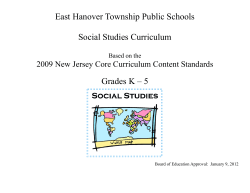 K-5 Social Studies - East Hanover Township School District
