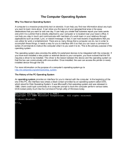 The Computer Operating System