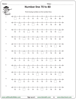 Number line 70 to 80