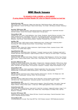 MMI Back Issues - Traplet Publications